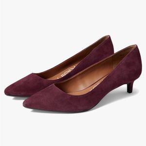 Calvin Klein NEVER WORN Gabrianna Wine Suede Pumps